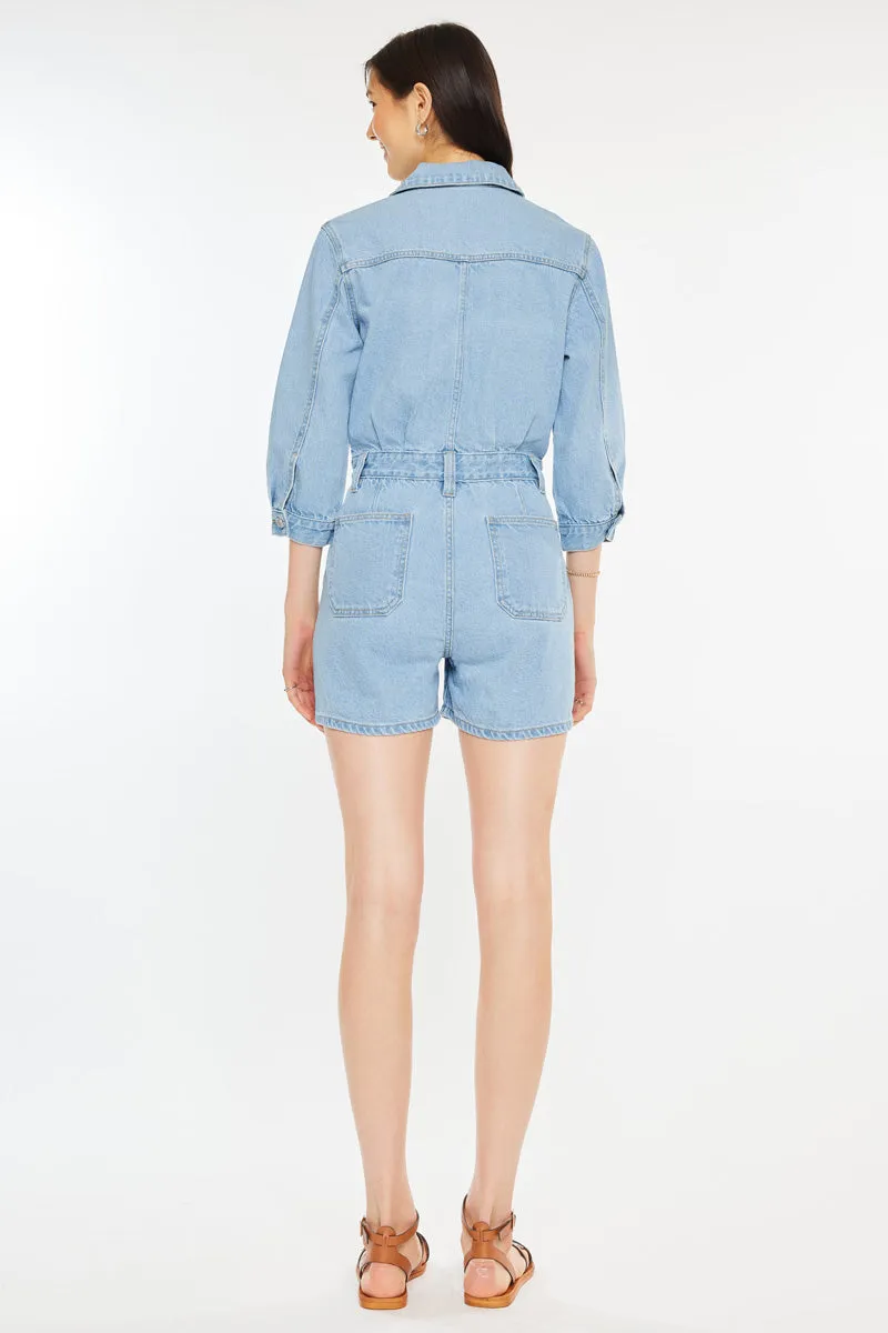 Aileen Sleeves Denim Romper