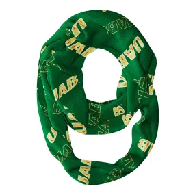 Alabama At Birmingham All Over Logo Green Infinity Scarf by Vive La Fete