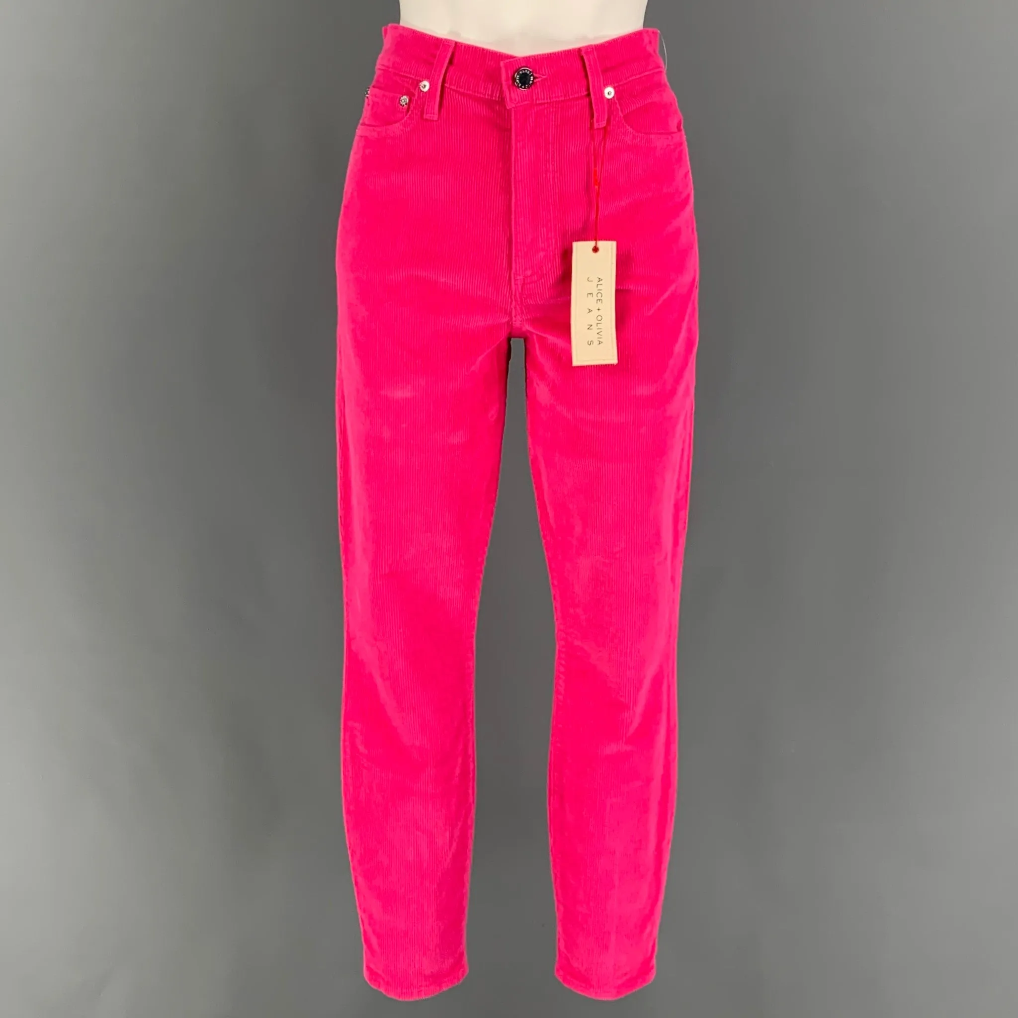 ALICE   OLIVIA Size 29 Pink Cotton Corduroy Jean Cut Casual Pants