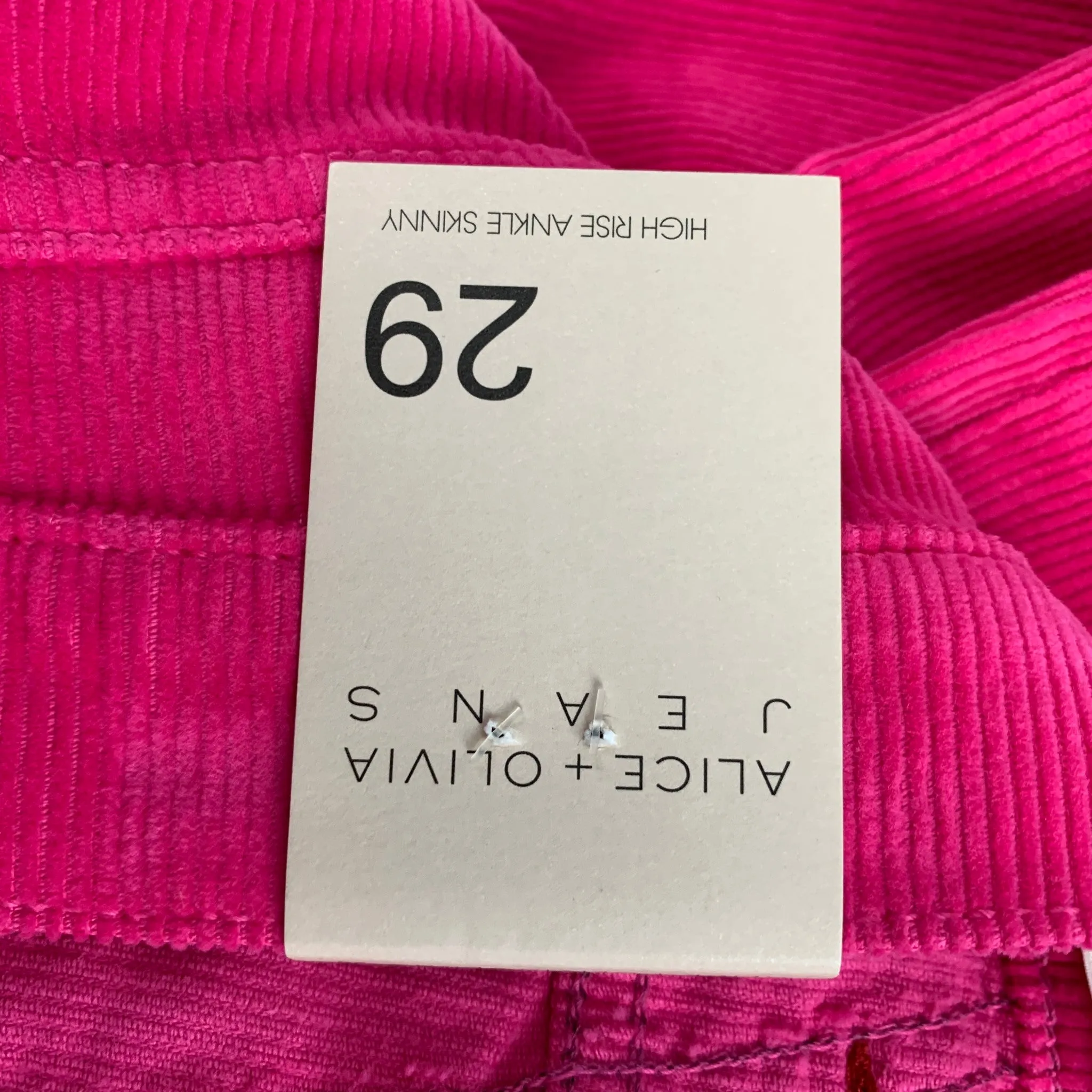 ALICE   OLIVIA Size 29 Pink Cotton Corduroy Jean Cut Casual Pants