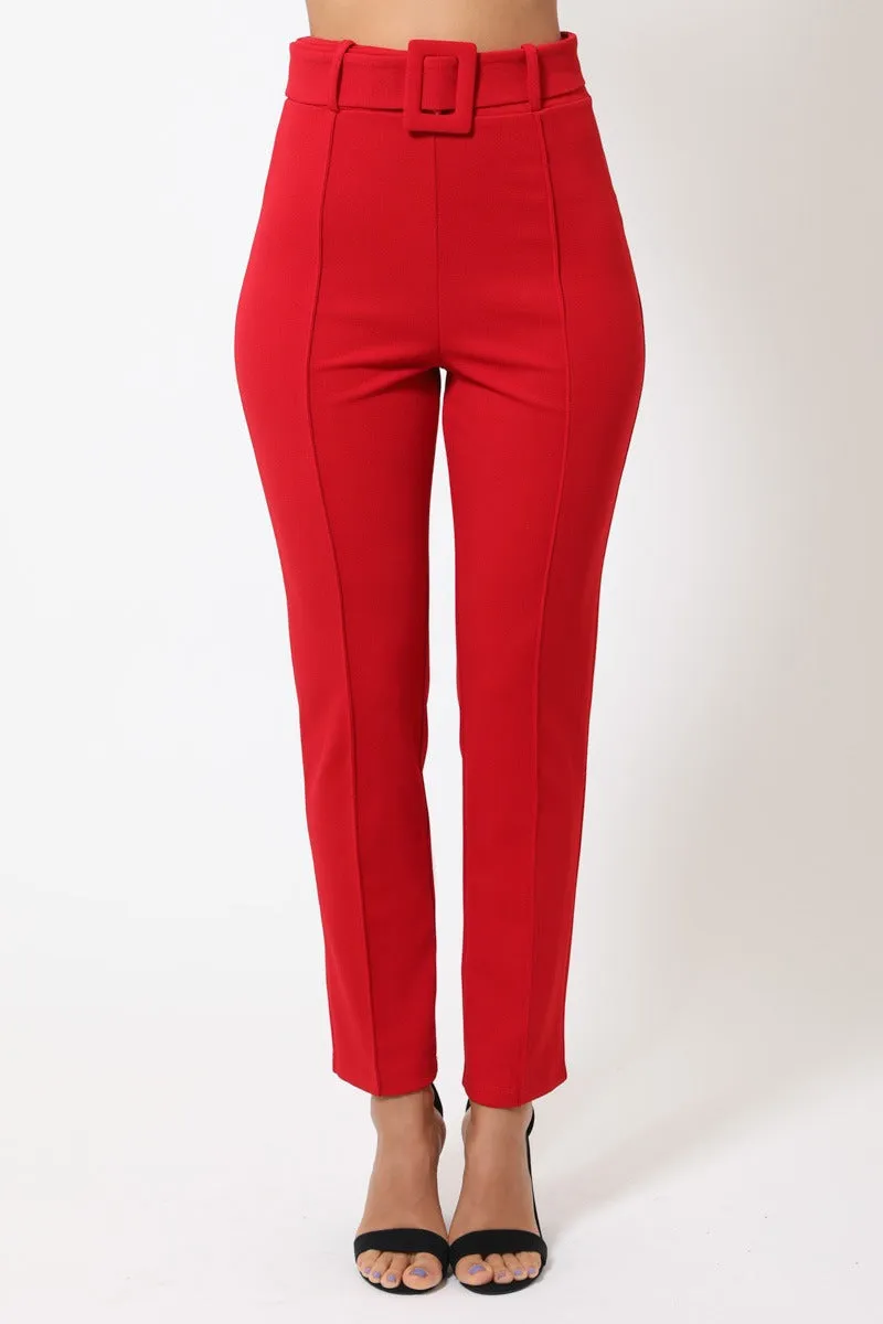 Arya Belted High Waist Capri Pants
