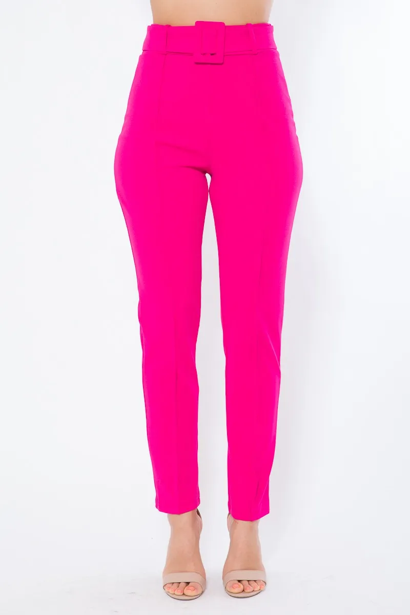 Arya Belted High Waist Capri Pants