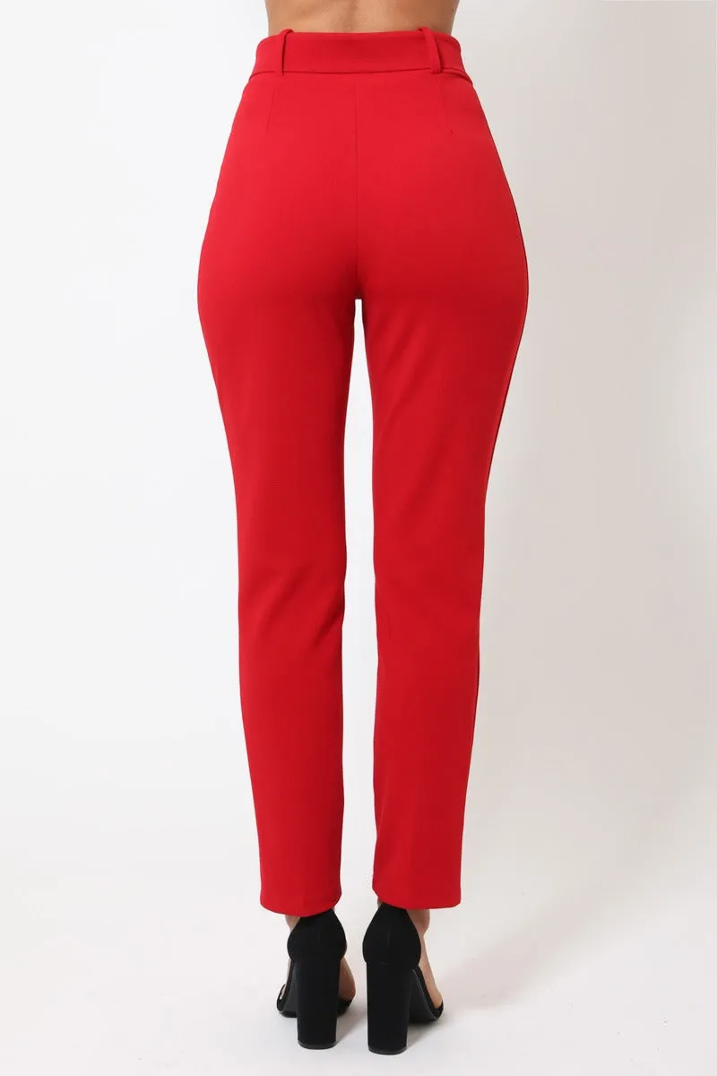 Arya Belted High Waist Capri Pants