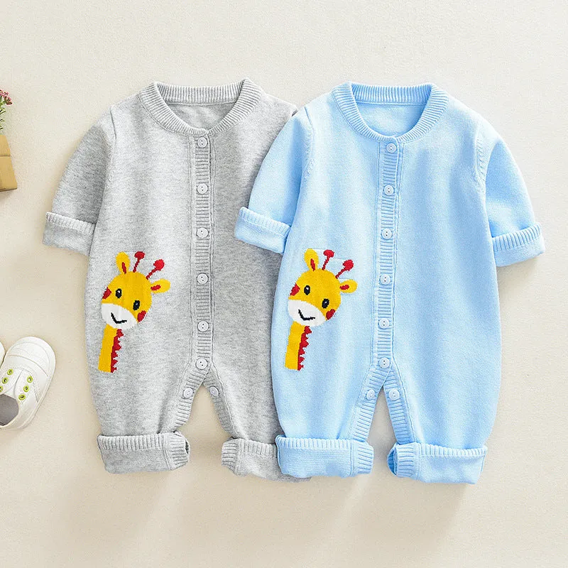 Baby Knitted Sweater Romper Fawn Pattern