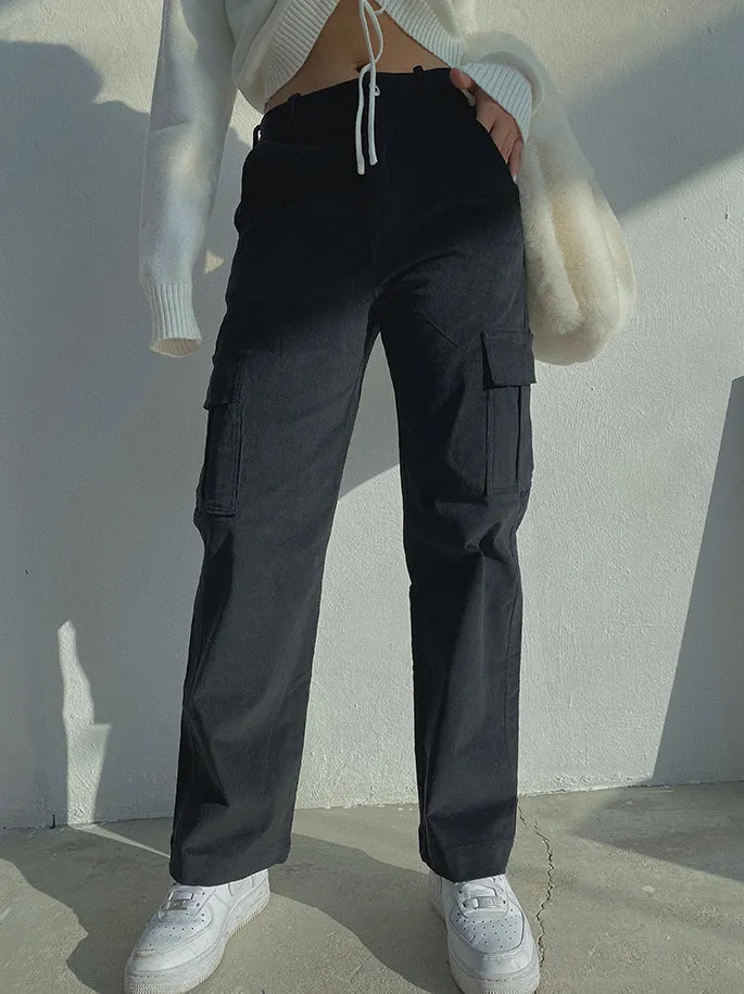 Basic Corduroy Cargo Pants