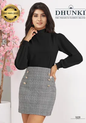 Black Bishop Sleeves Vista georgette Designer Top