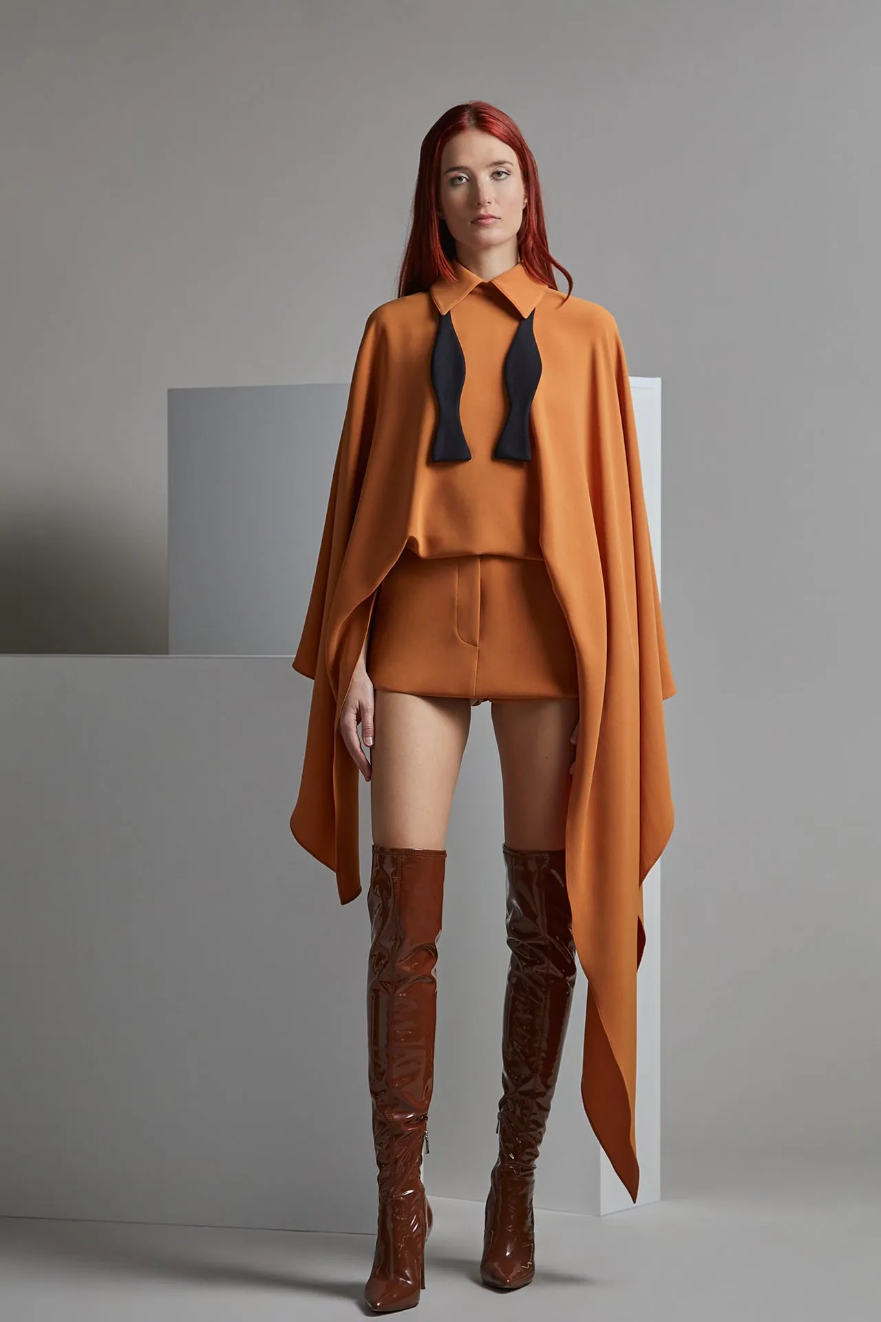 Cape Shirt with Mini Skirt