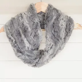 Chickadee Luxe Cuddle Infinity Scarf in Silver Lining Wild Rabbit Minky