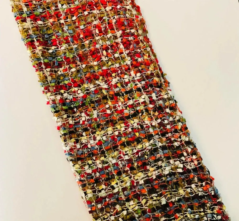 Confetti Scarf Viscose Open Weave Red and Black Multi Colours For All Seasons