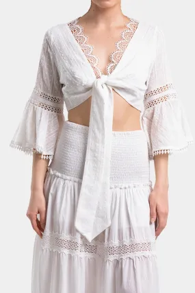 Cotton White Wrap Top