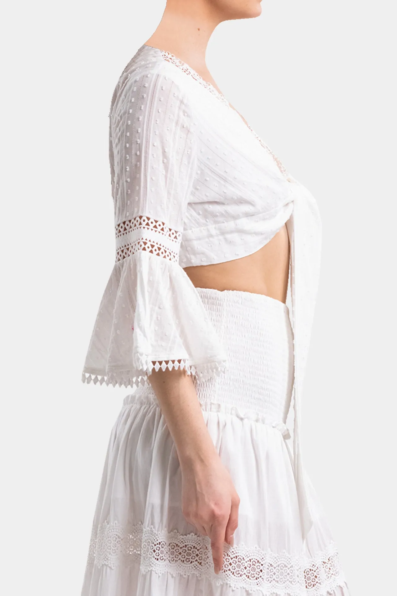 Cotton White Wrap Top