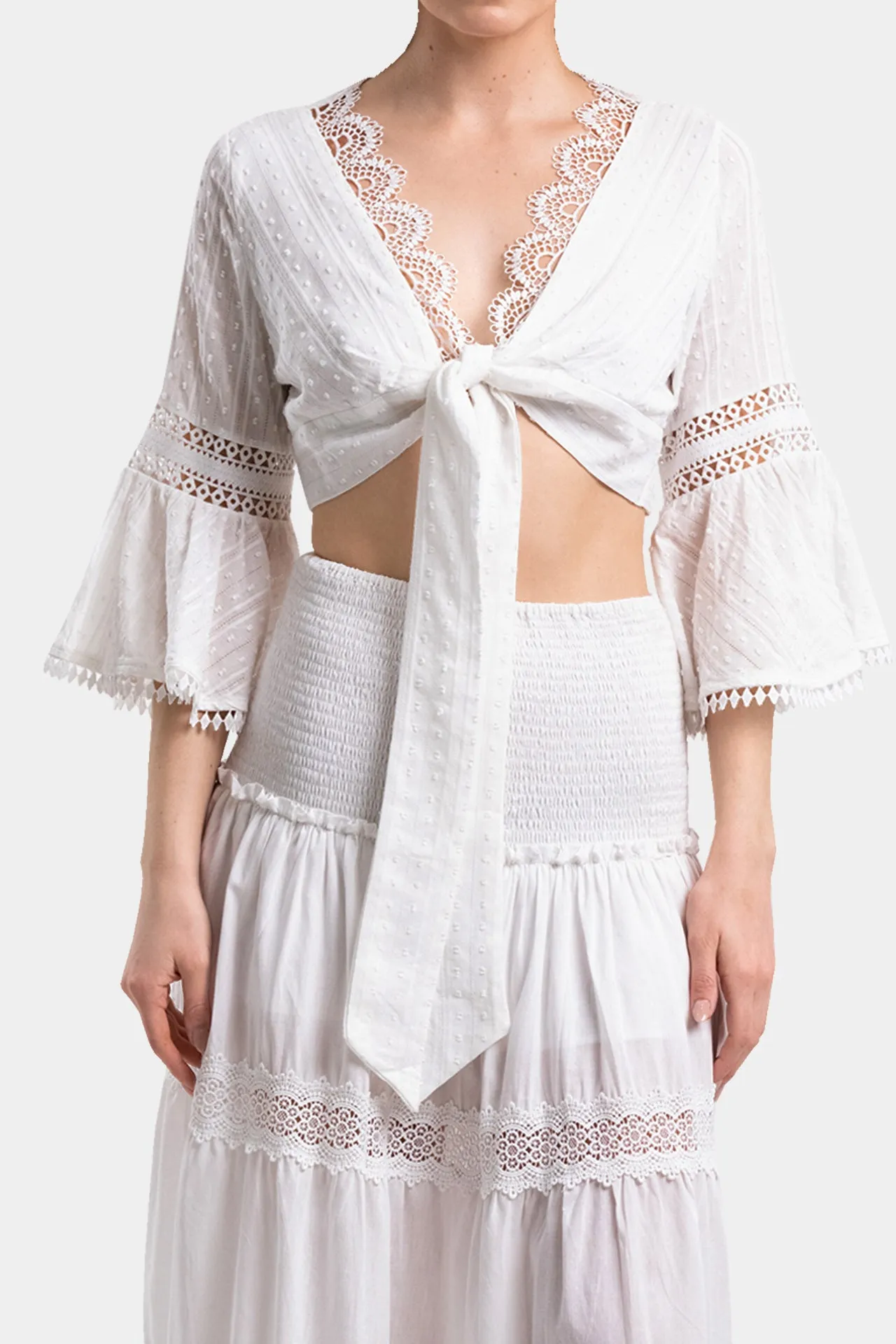 Cotton White Wrap Top