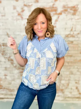 Delaney Crochet   Pintuck Top