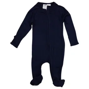 Double Zip Cotton Modal Romper Navy