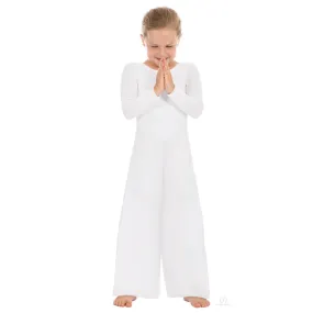 Eurotard 13842C Girls Simplicty Long Sleeve Wide Leg Praise Jumpsuit