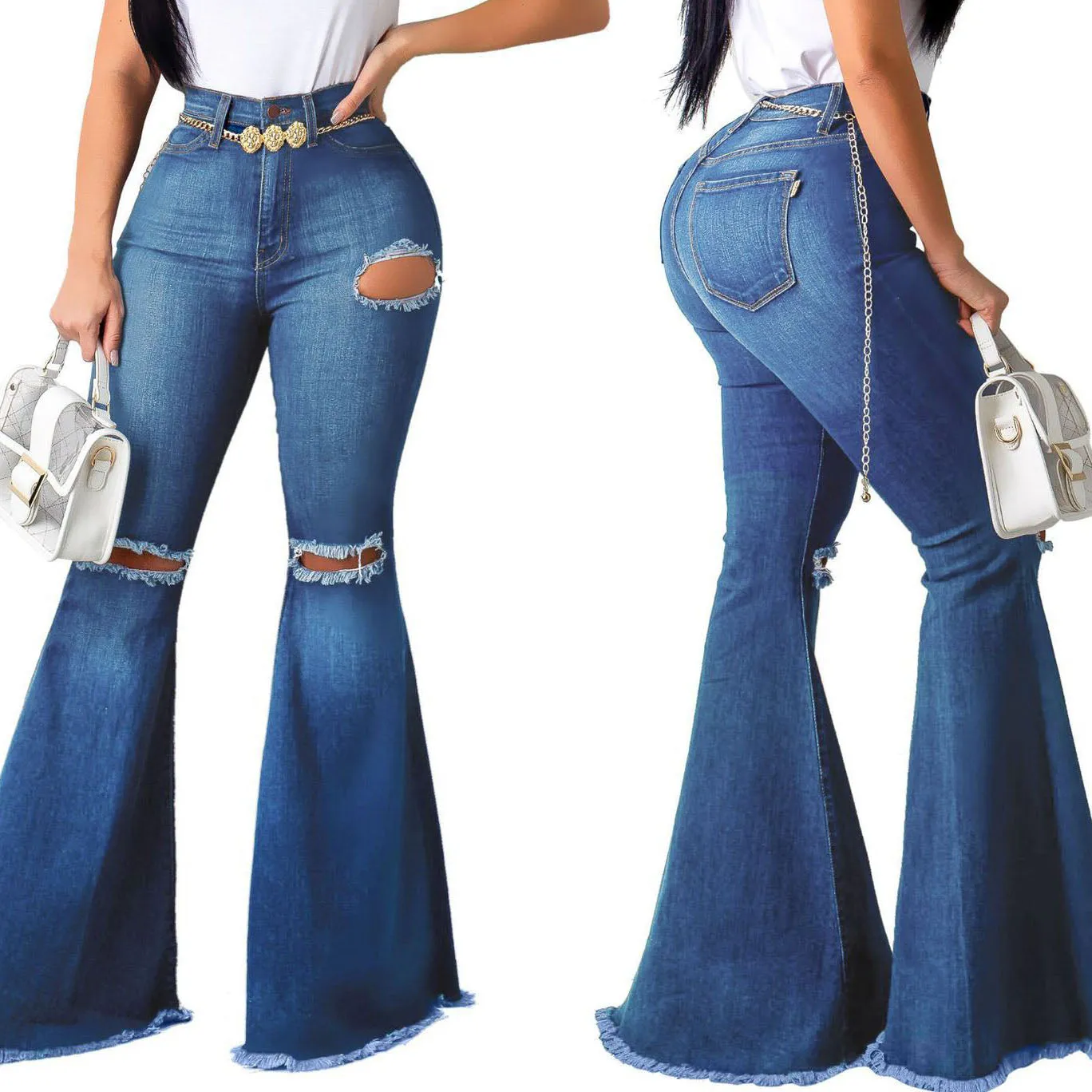 Flare Wide Leg High Waist Bodycon Pants