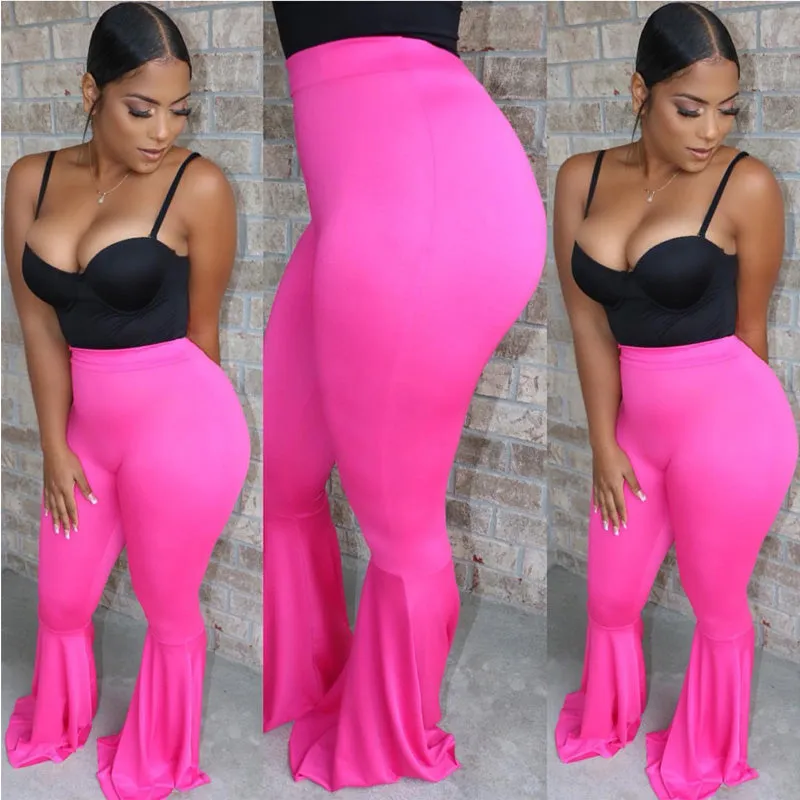 Flare Wide Leg High Waist Slim-Fit Pants