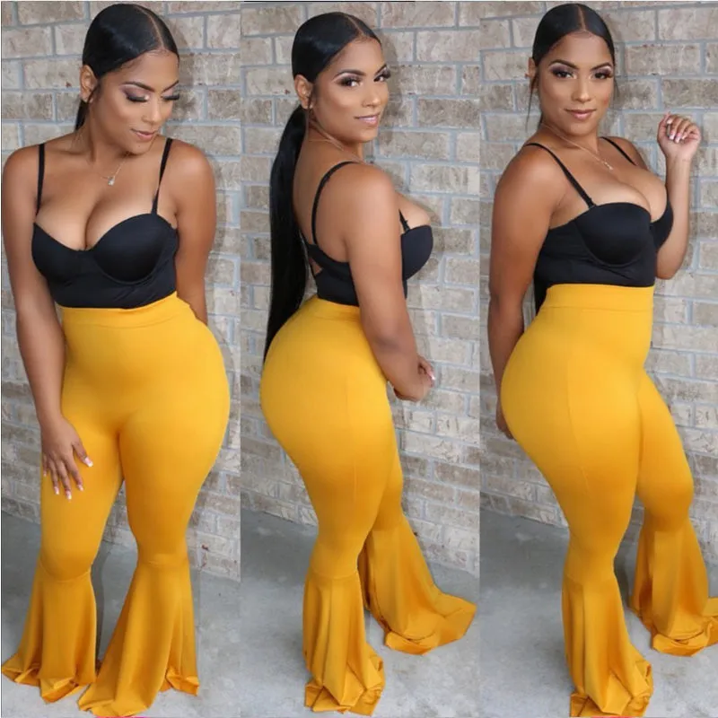Flare Wide Leg High Waist Slim-Fit Pants