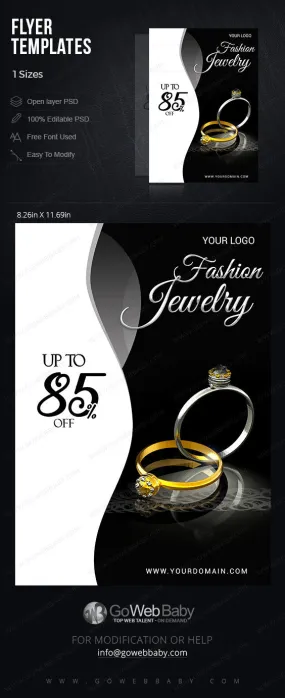 Flyer templates - Fashion jewelry for website marketing