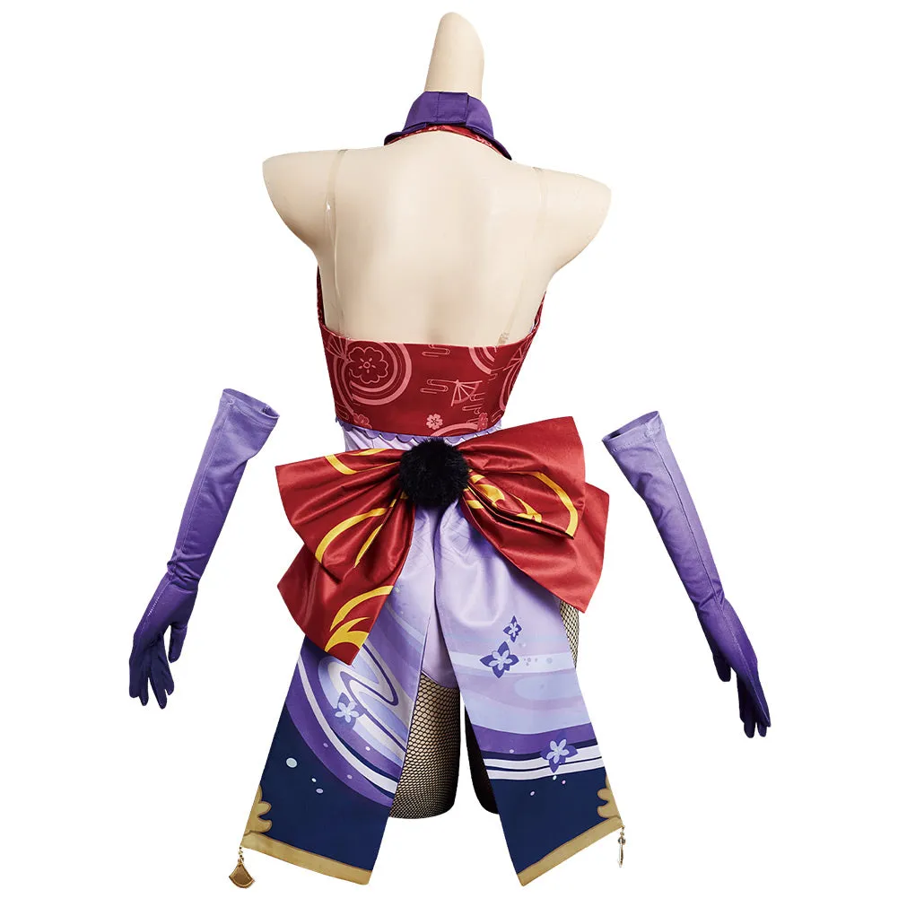 Genshin Impact Beelzebul Raiden Shogun Halloween Carnival Suit Cosplay Costume Bunny Girl Jumpsuit Outfits