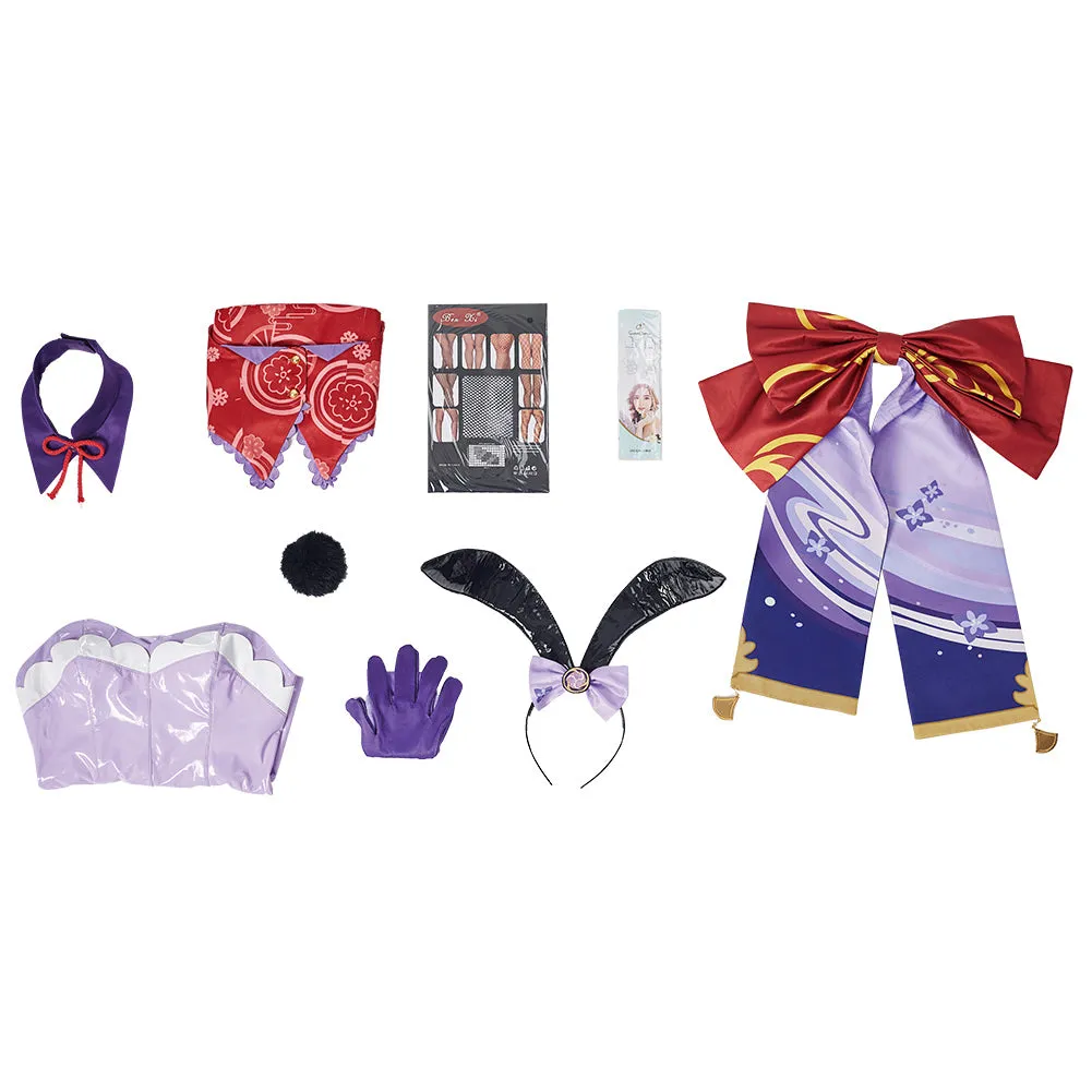 Genshin Impact Beelzebul Raiden Shogun Halloween Carnival Suit Cosplay Costume Bunny Girl Jumpsuit Outfits