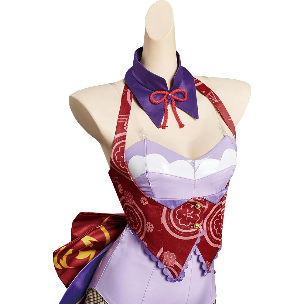 Genshin Impact Beelzebul Raiden Shogun Halloween Carnival Suit Cosplay Costume Bunny Girl Jumpsuit Outfits