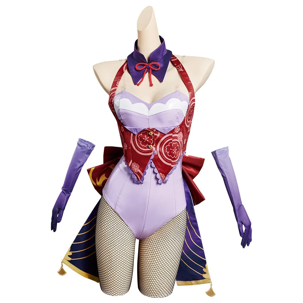 Genshin Impact Beelzebul Raiden Shogun Halloween Carnival Suit Cosplay Costume Bunny Girl Jumpsuit Outfits