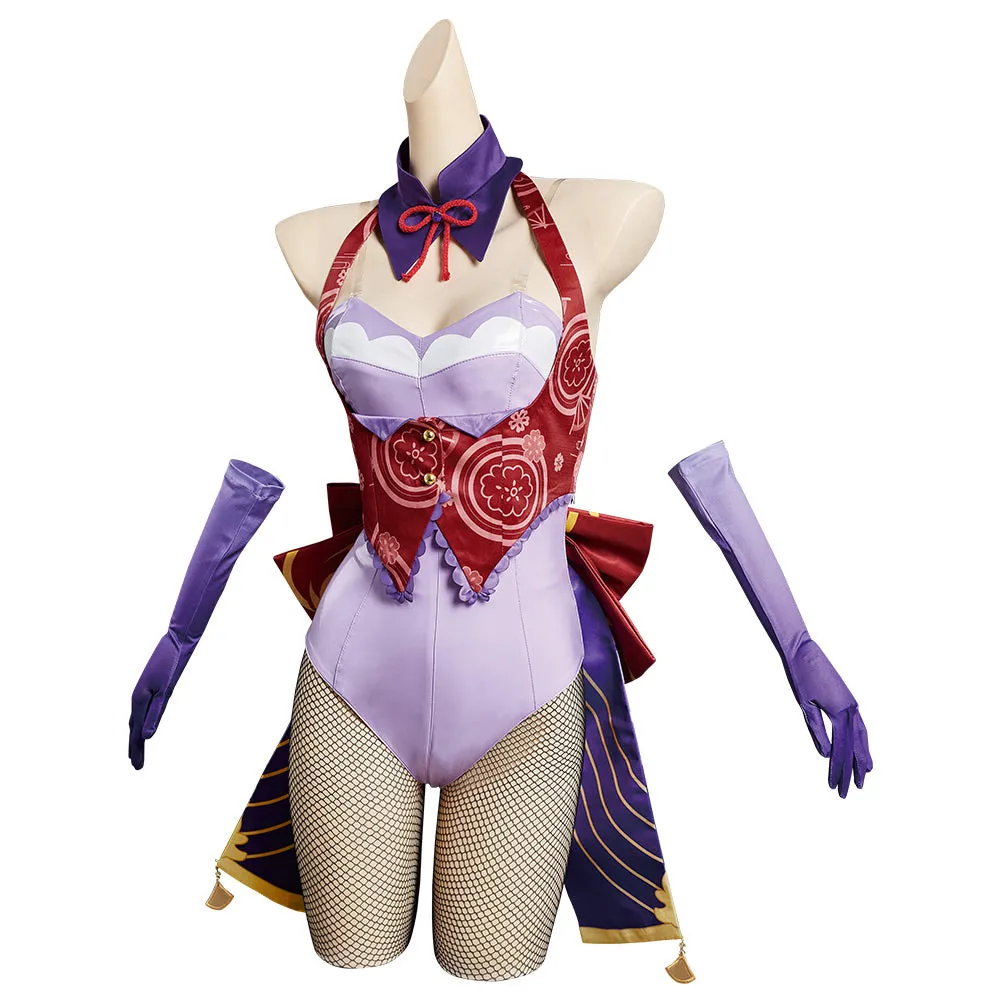 Genshin Impact Beelzebul Raiden Shogun Halloween Carnival Suit Cosplay Costume Bunny Girl Jumpsuit Outfits