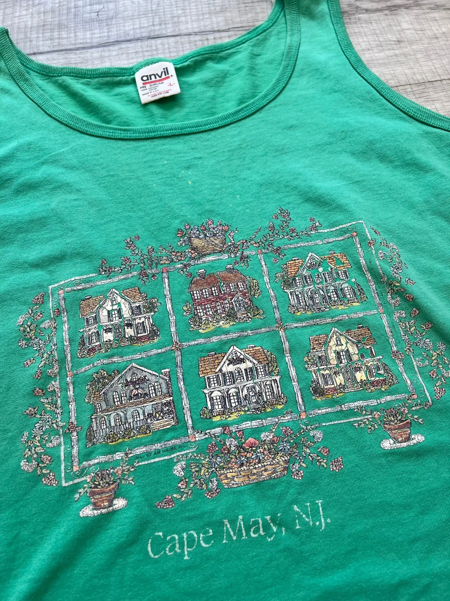Green Cape May Tank Top by Anvil