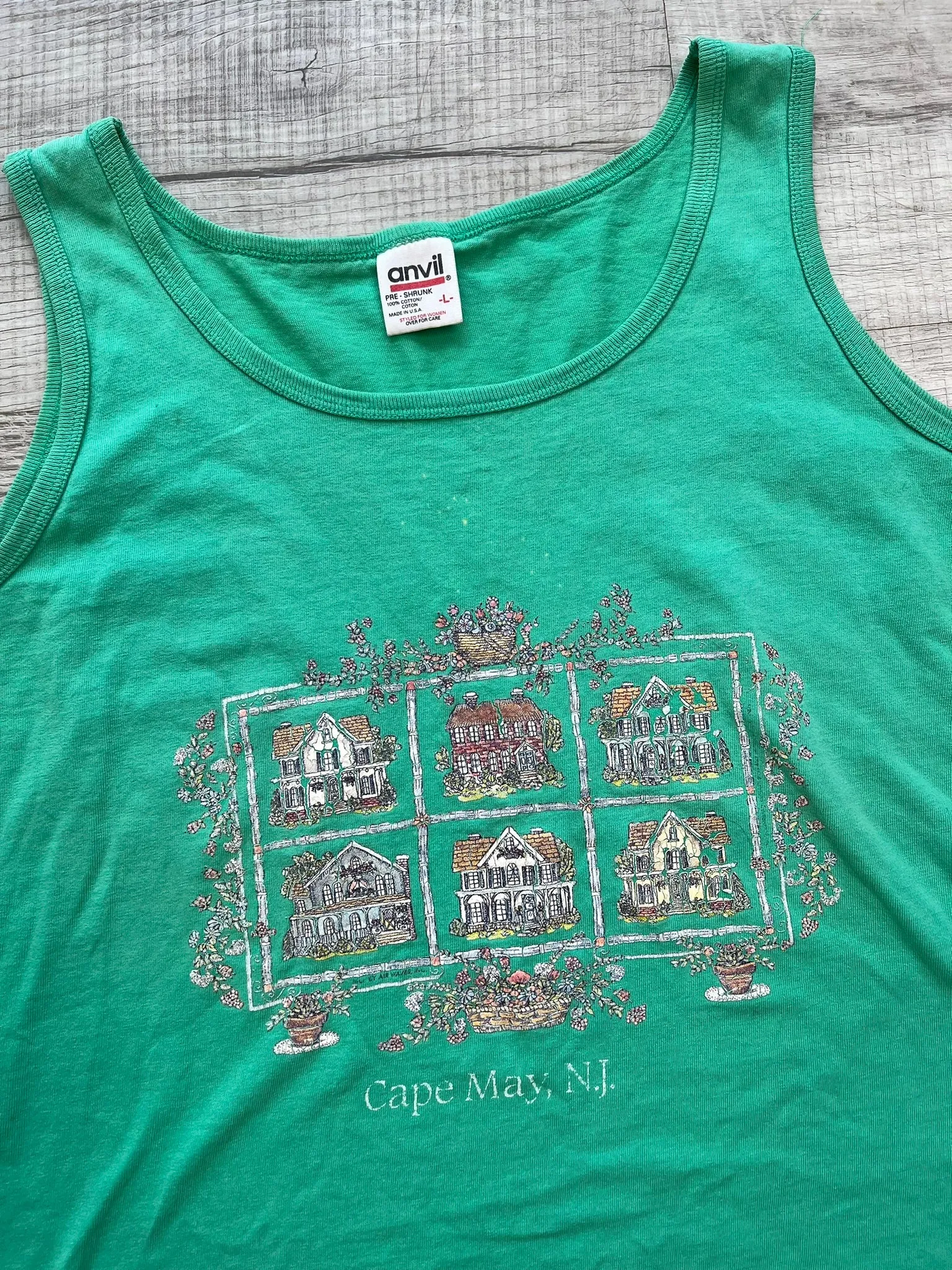 Green Cape May Tank Top by Anvil