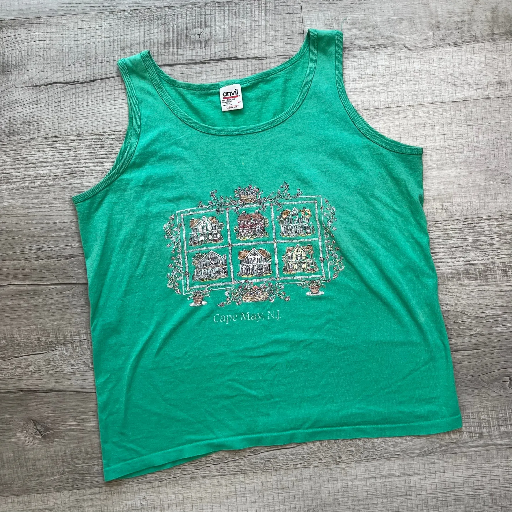 Green Cape May Tank Top by Anvil