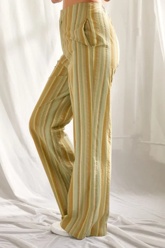 Green Striped Pants