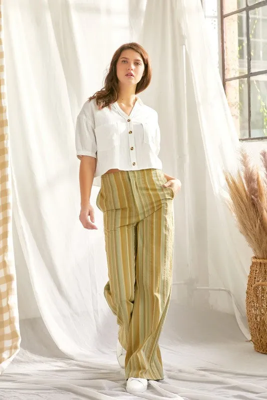 Green Striped Pants