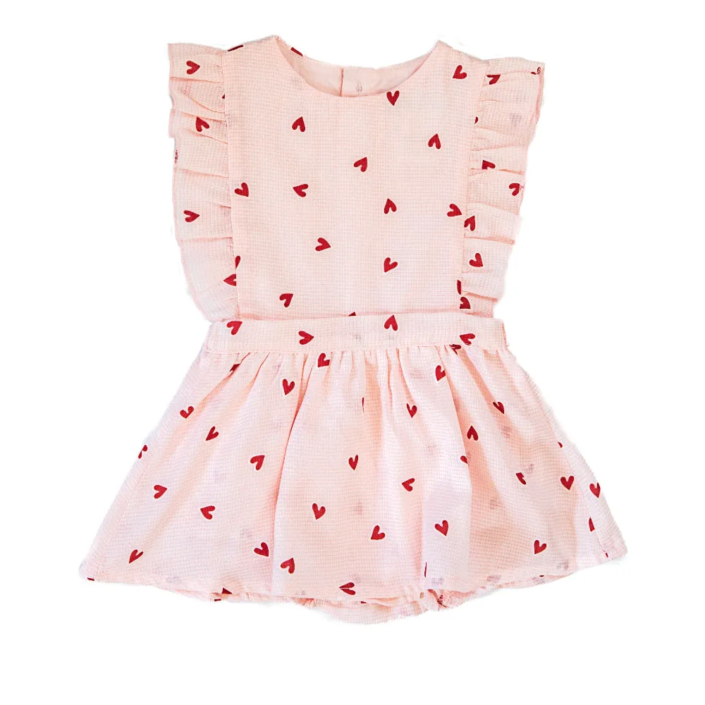 Hearts Baby Girl Bubble Romper