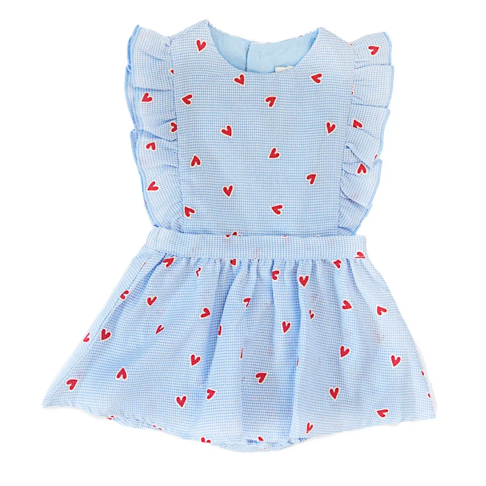 Hearts Baby Girl Bubble Romper