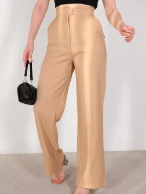 High Waist Beige Pants