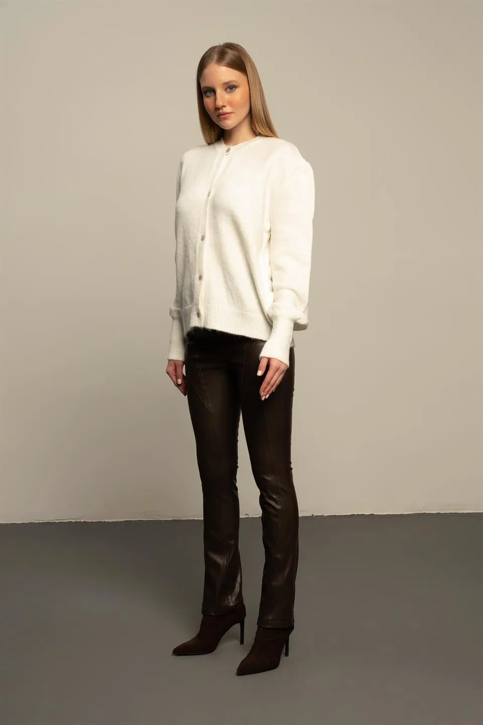 High Waist Dark Vegan Leather Pants