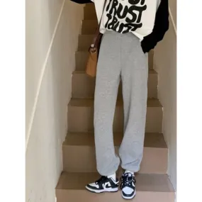 High Waist Plain Sweatpants