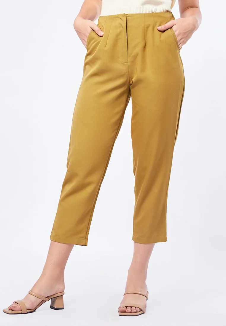 High Waist Tapered Long Pants