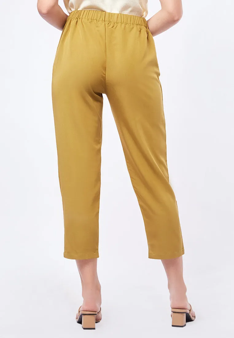 High Waist Tapered Long Pants