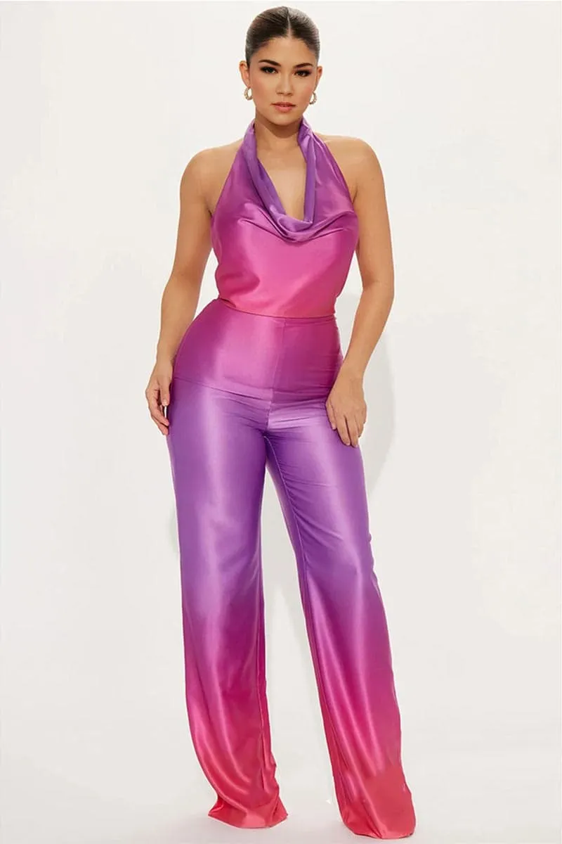 JC302 Tie Dye Halter Jumpsuits