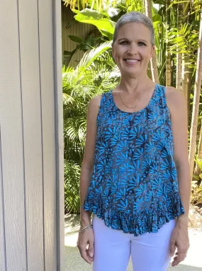 Karen Top Turquoise Wings Size S only