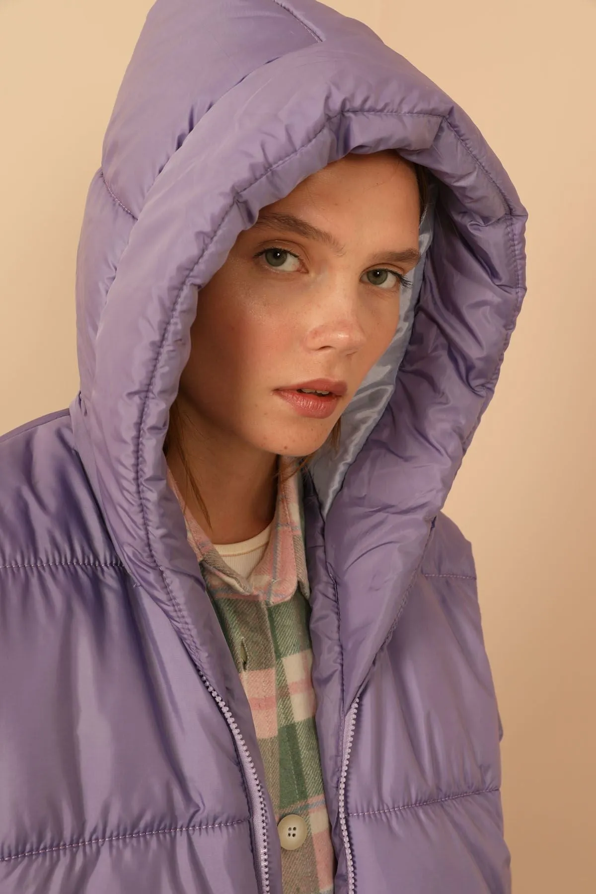 KKT Long Sleeve Oversize Women Coat - Lilac - Crewe