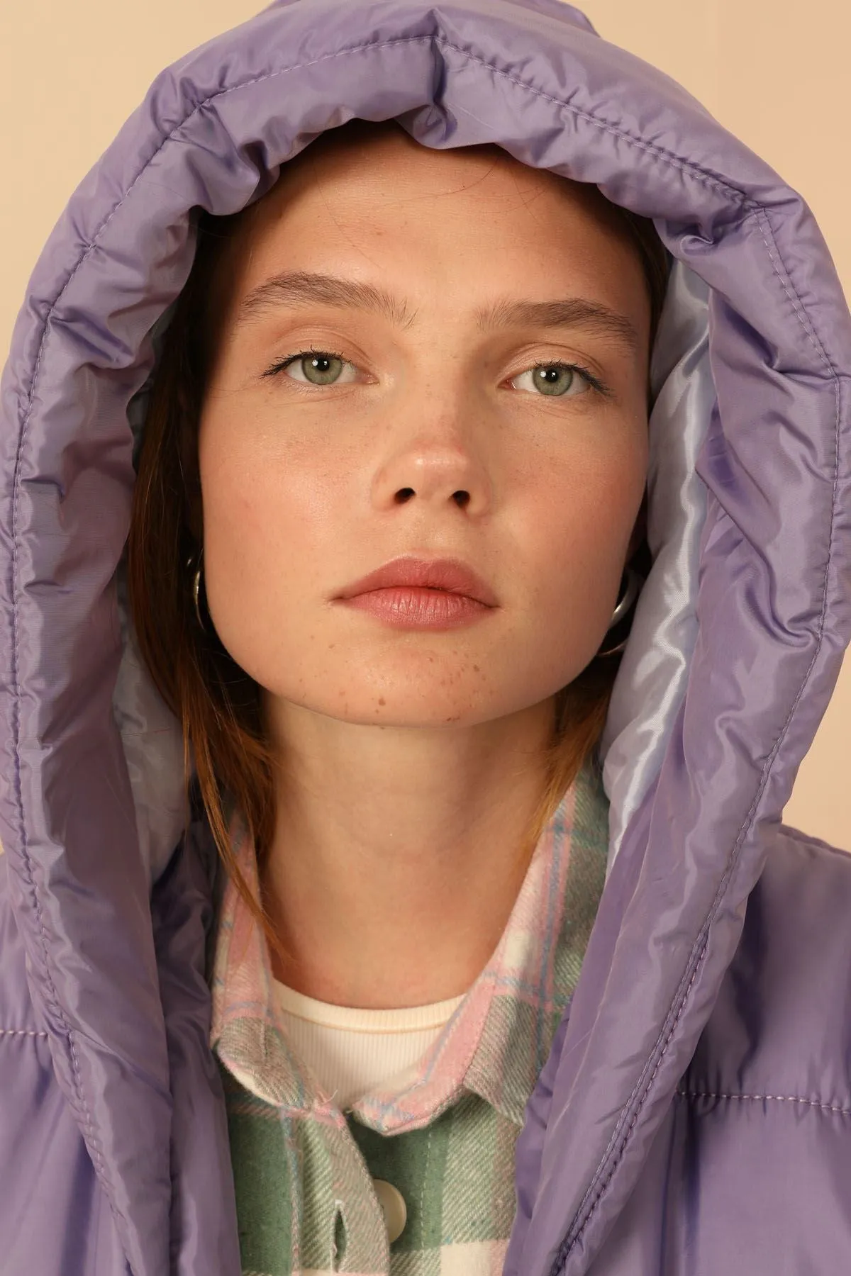 KKT Long Sleeve Oversize Women Coat - Lilac - Crewe