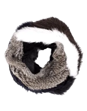 Knitted Silver Fox Infinity Scarf