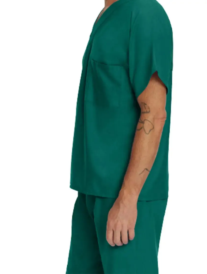 Landau Essentials Unisex 1-Pocket V-Neck Scrub Top