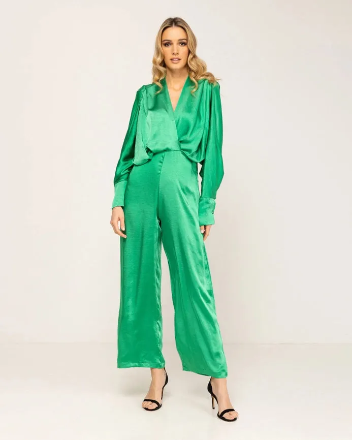 Long satin jumpsuit