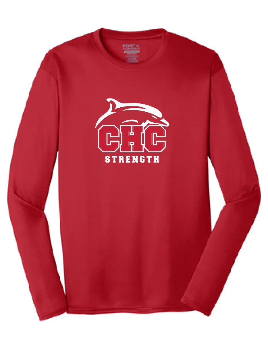 Long Sleeve Performance Tee / Red / Cape Henry Strength & Conditioning