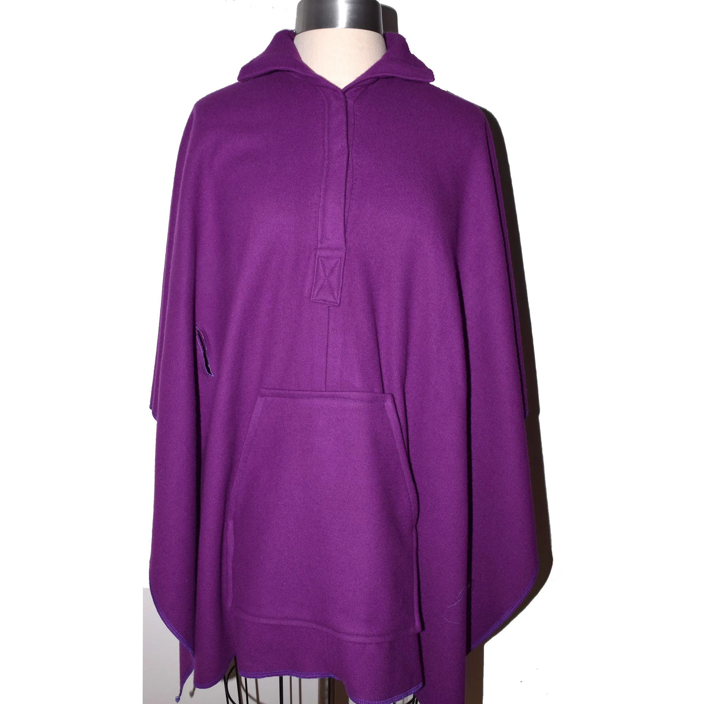 Luxurious Royal Purple Cashmere Wool Blend Cape