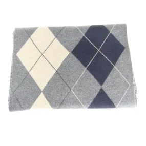 MARA Polyster Winter Scarf | Navy Blue & Grey | Winter scarf for Women's